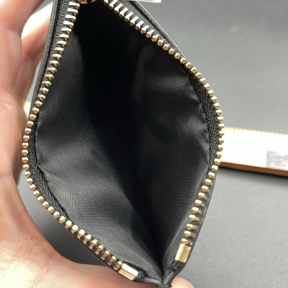 111SKIN Black Cosmetic Pouch Zip Travel Makeup Bag Textured Faux Leather